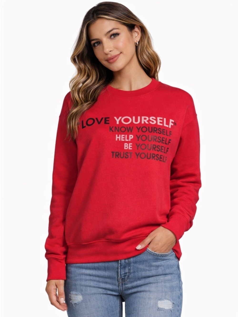 Love Yourself Red Sweatshirt
Size:XSmall